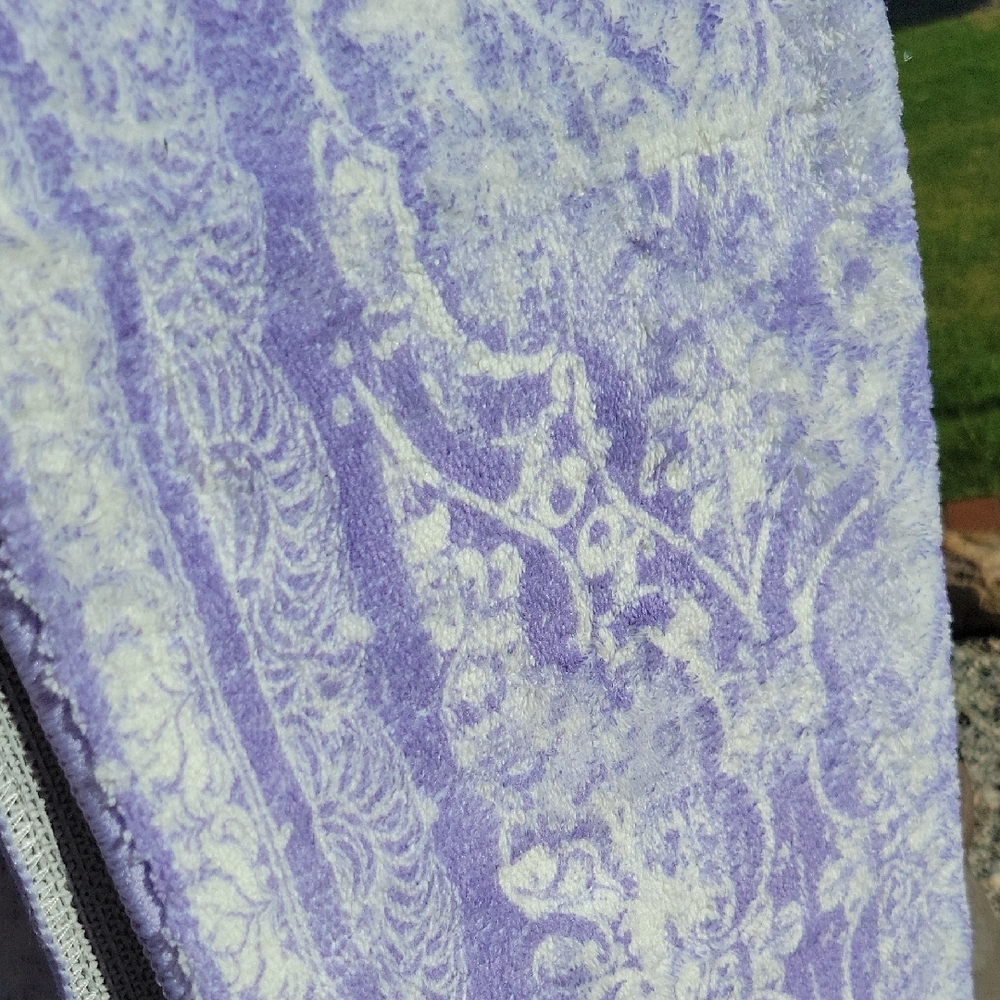 Vibrant Purple and White Washable  Runner Rug 100% Polyester Floor Mat